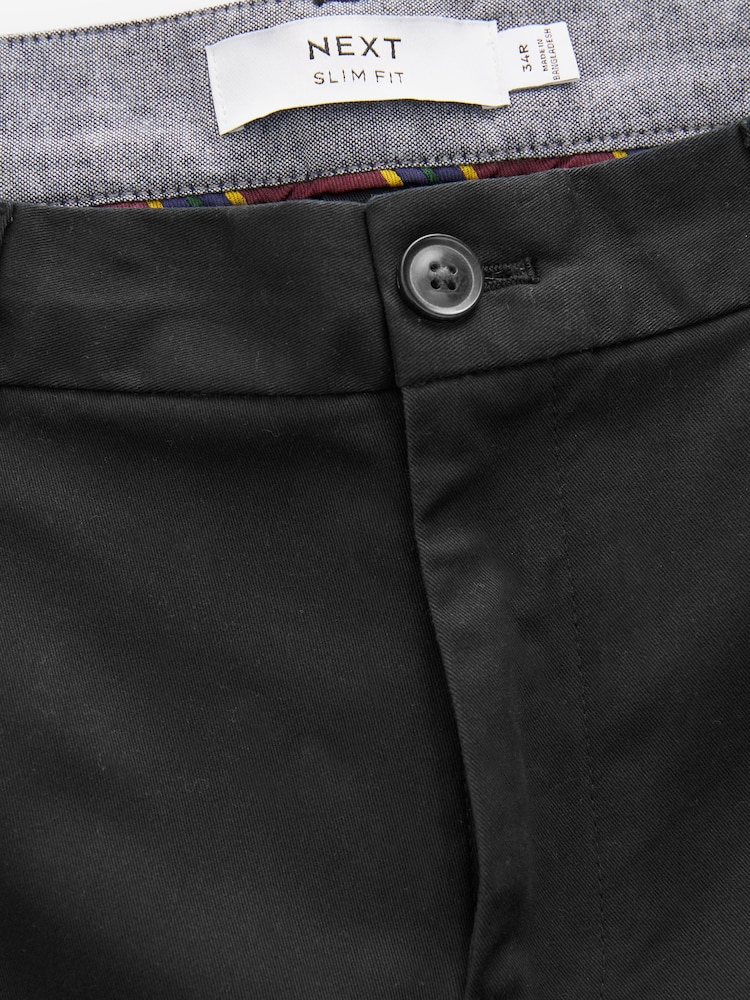 Black Slim Fit Stretch Chino Trousers 2 Pack - Image 9 of 9