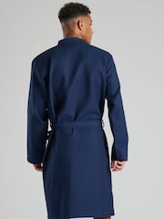 Loungeable Blue Mens 100% Cotton Waffle Dressing Gown - Image 2 of 6