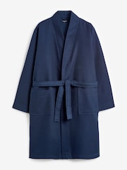 Loungeable Blue Mens 100% Cotton Waffle Dressing Gown - Image 6 of 6