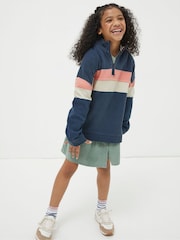 FatFace Blue Colourblock Boxy Airlie Sweat Top - Image 1 of 4