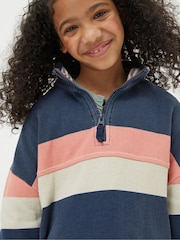FatFace Blue Colourblock Boxy Airlie Sweat Top - Image 3 of 4