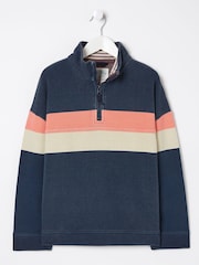 FatFace Blue Colourblock Boxy Airlie Sweat Top - Image 4 of 4