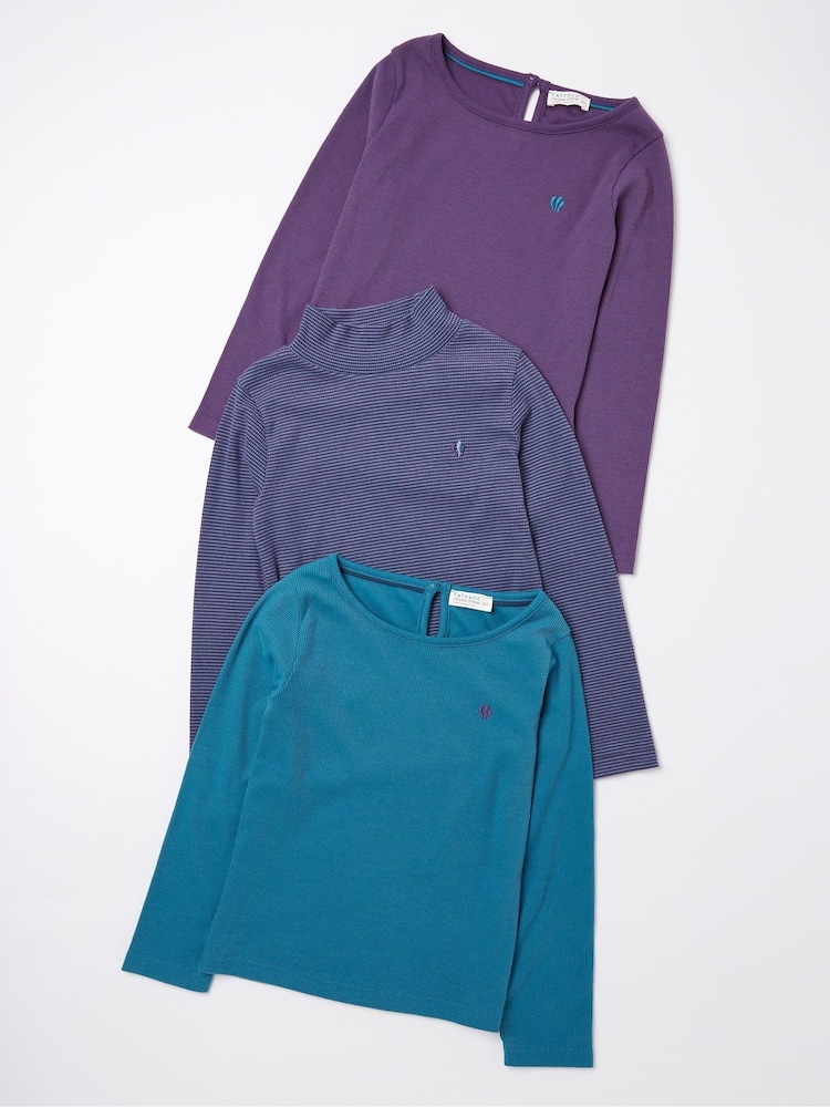 FatFace Green 3 Pack Rib T-Shirts - Image 2 of 9