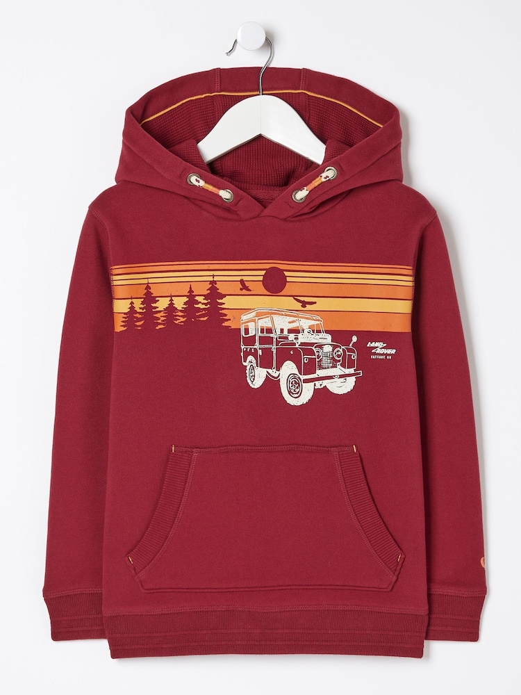 FatFace Red Land Rover Popover Hoodie - Image 4 of 4