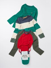 FatFace Green Long Sleeve T-Shirt 3 Pack - Image 2 of 5