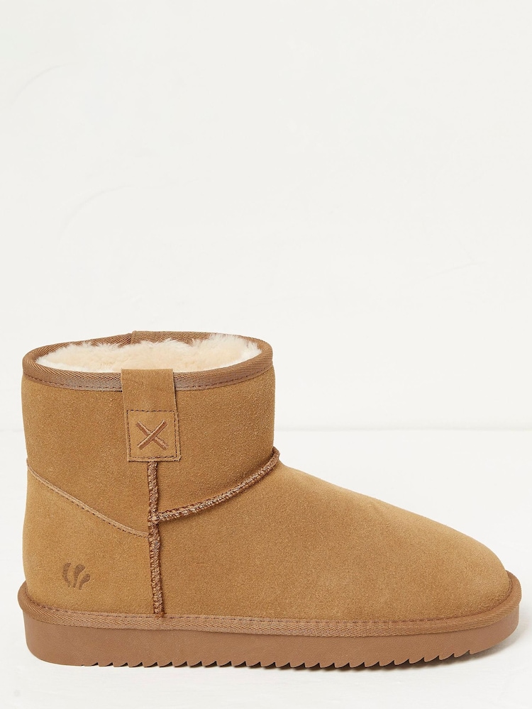 FatFace Brown Suede Slipper Boots - Image 1 of 4