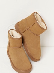 FatFace Brown Suede Slipper Boots - Image 2 of 4