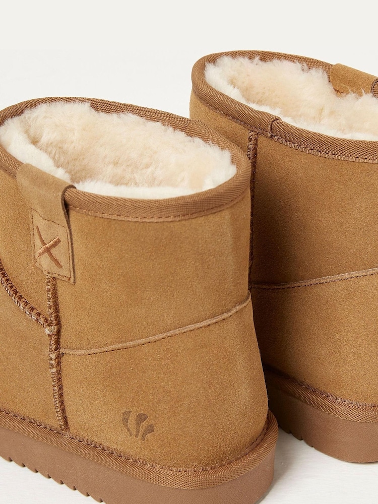 FatFace Brown Suede Slipper Boots - Image 4 of 4
