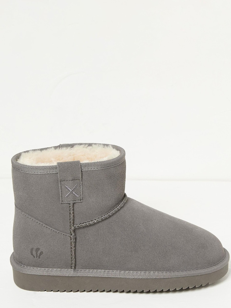 FatFace Grey Suede Slipper Boots - Image 1 of 4