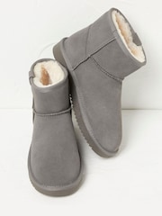FatFace Grey Suede Slipper Boots - Image 2 of 4