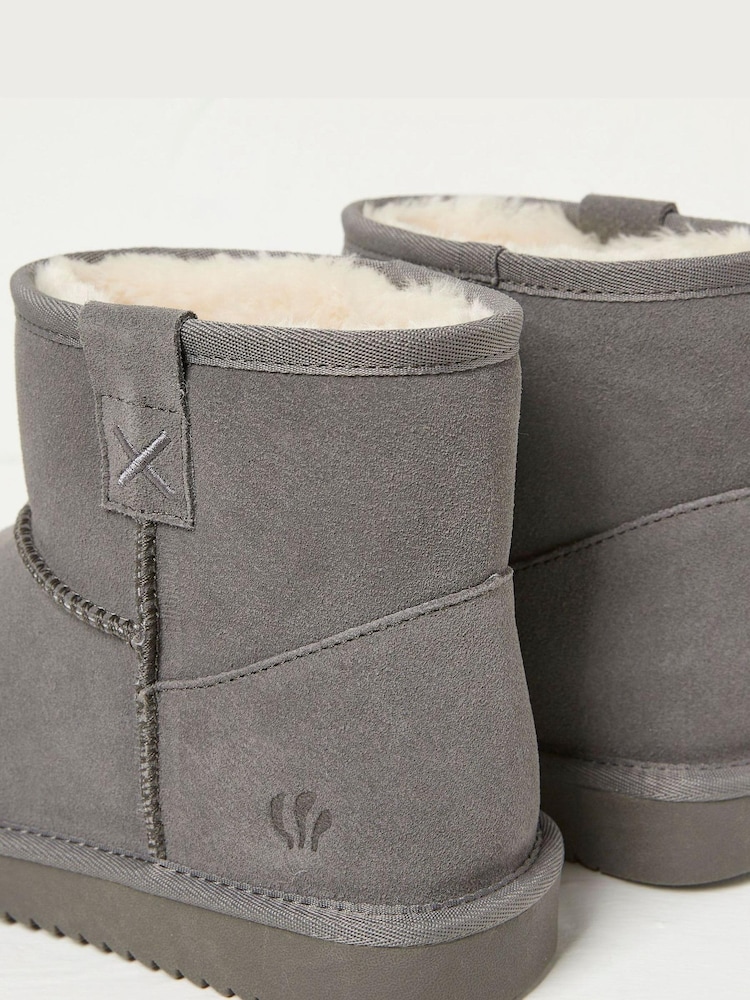 FatFace Grey Suede Slipper Boots - Image 4 of 4