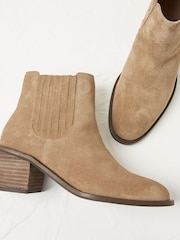 FatFace Brown Zara Block Heel Chelsea Boots - Image 4 of 5