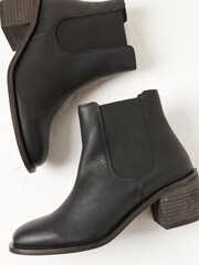 FatFace Black Zara Block Heel Chelsea Boots - Image 2 of 5