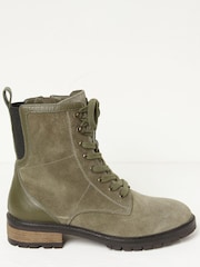 FatFace Green Margot Suede Ankle Hiker Boots - Image 1 of 5