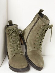FatFace Green Margot Suede Ankle Hiker Boots - Image 3 of 5