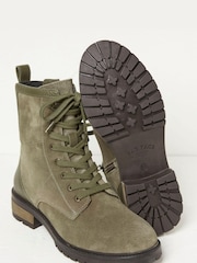 FatFace Green Margot Suede Ankle Hiker Boots - Image 4 of 5
