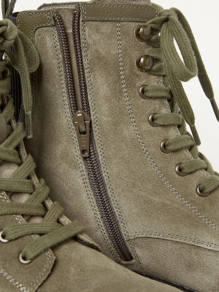 FatFace Green Margot Suede Ankle Hiker Boots - Image 5 of 5