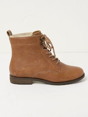 FatFace Brown Catrin Lace Up Ankle Boots - Image 1 of 4