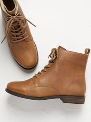 FatFace Brown Catrin Lace Up Ankle Boots - Image 3 of 4
