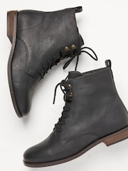 FatFace Black Catrin Lace Up Ankle Boots - Image 3 of 4
