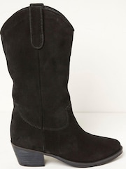 FatFace Black Sierra Western Mid Heel Boots - Image 1 of 4