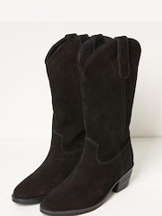 FatFace Black Sierra Western Mid Heel Boots - Image 2 of 4