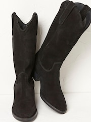 FatFace Black Sierra Western Mid Heel Boots - Image 3 of 4