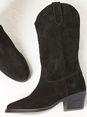 FatFace Black Sierra Western Mid Heel Boots - Image 4 of 4