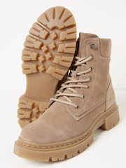 FatFace Natural Eliza Suede Ankle Worker Boots - Image 3 of 5