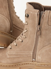 FatFace Natural Eliza Suede Ankle Worker Boots - Image 4 of 5
