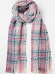 FatFace Pink Penny Check Scarf - Image 1 of 2