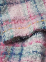 FatFace Pink Penny Check Scarf - Image 2 of 2