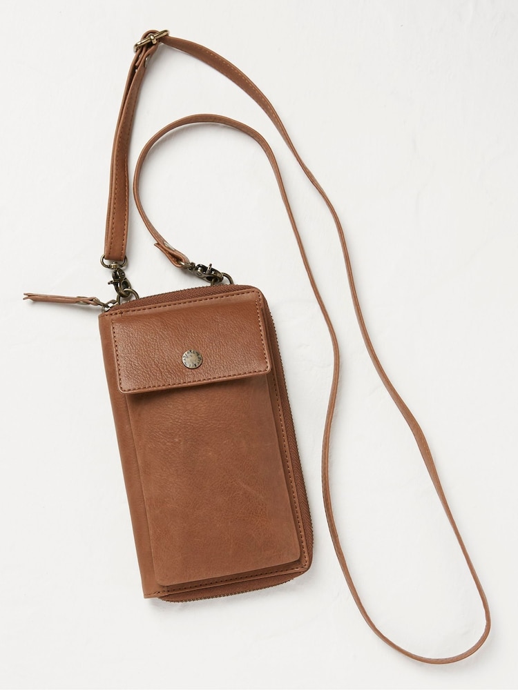 FatFace Louisa Brown Purse Phone Bag - Image 1 of 5