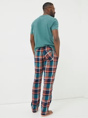 FatFace Green Orkney Light Checked Pyjama Bottoms - Image 2 of 4