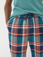 FatFace Green Orkney Light Checked Pyjama Bottoms - Image 3 of 4