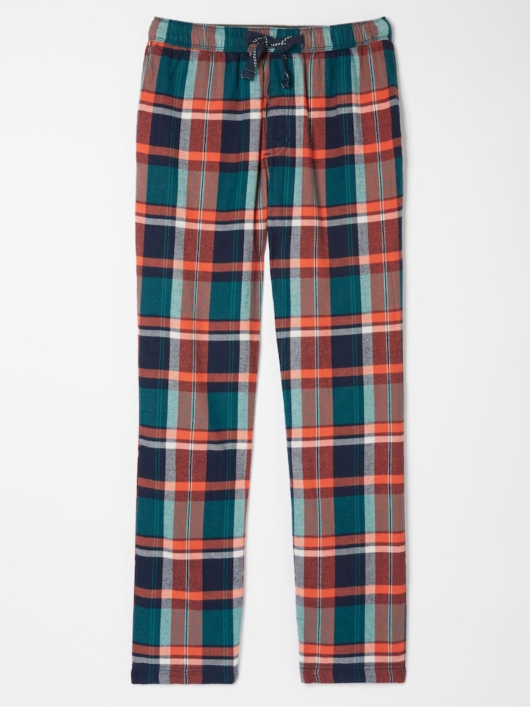 FatFace Green Orkney Light Checked Pyjama Bottoms - Image 4 of 4