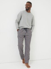 FatFace White Keswick Light Checked Pyjama Bottoms - Image 1 of 4