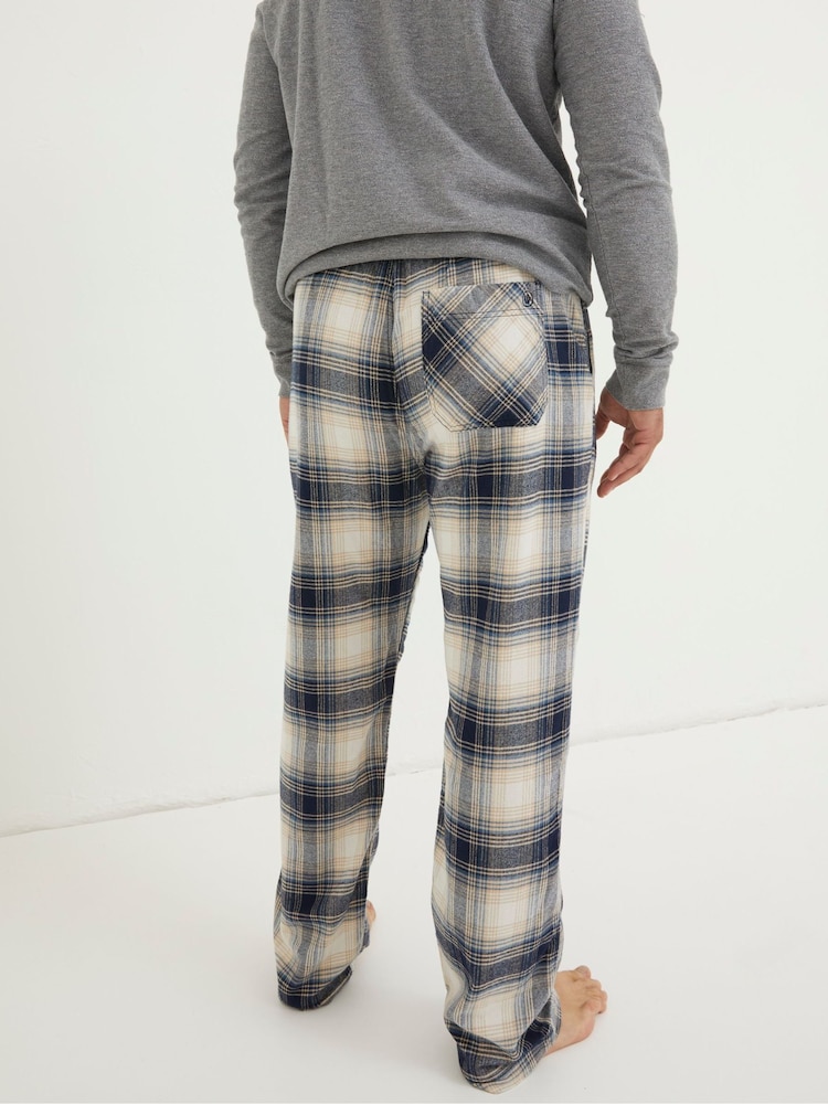 FatFace White Fife Checked Pyjama Bottoms - Image 2 of 3