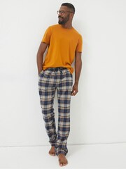 FatFace Blue Bainbridge Checked Pyjama Bottoms - Image 1 of 3