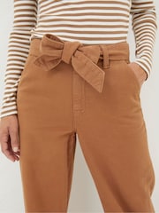 FatFace Brown Bodi Belted Drape Trousers - Image 4 of 5