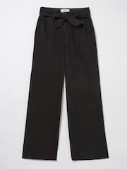 FatFace Black Bodi Belted Drape Trousers - Image 4 of 4