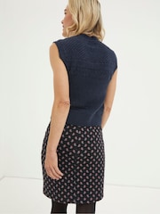 FatFace Black Jennie Floral Geo Jersey Skirt - Image 2 of 5