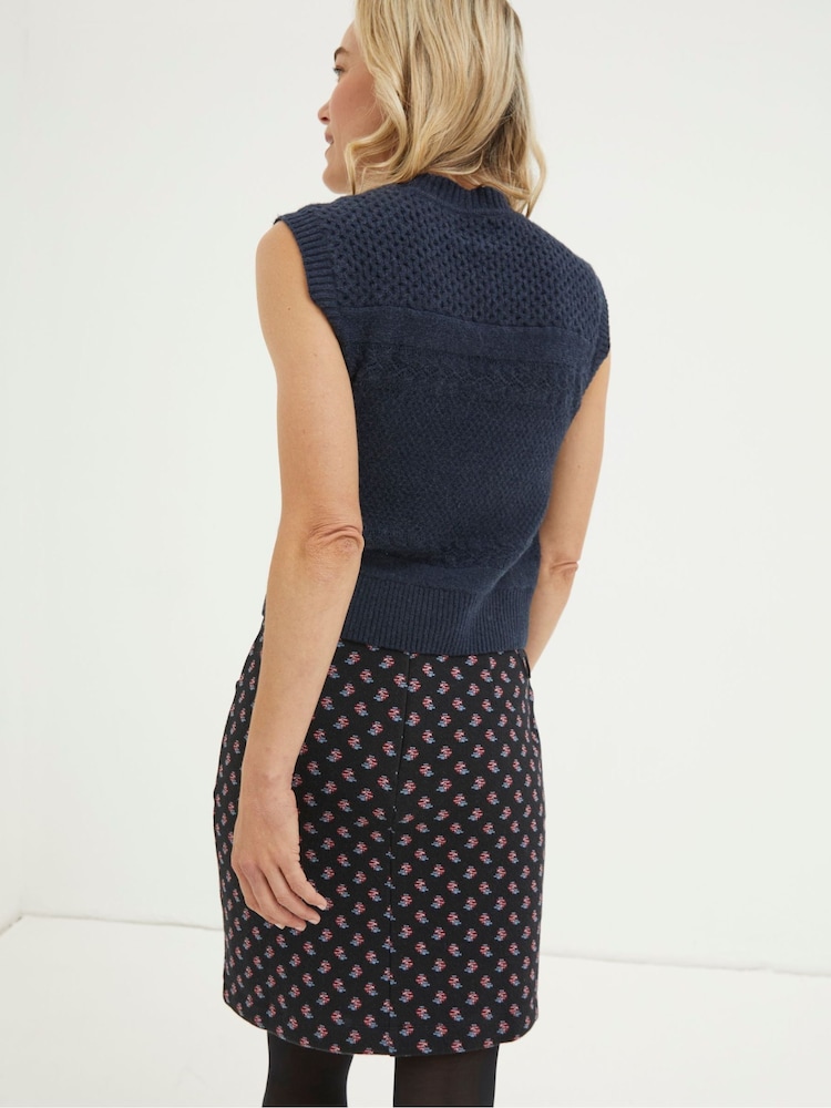 FatFace Black Jennie Floral Geo Jersey Skirt - Image 2 of 5 FatFace Black Jennie Floral Geo Jersey Skirt - Image 2 of 5
