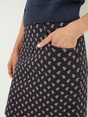 FatFace Black Jennie Floral Geo Jersey Skirt - Image 4 of 5