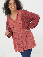 FatFace Red Gerry Craft Geo Tunic - Image 1 of 5