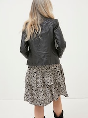 FatFace Bethany Black Biker Jacket - Image 2 of 7