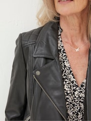 FatFace Bethany Black Biker Jacket - Image 4 of 7