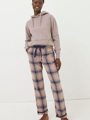 FatFace Peach Pink Eva Wildscapes Check Pyjama Bottoms - Image 3 of 6