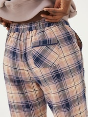 FatFace Peach Pink Eva Wildscapes Check Pyjama Bottoms - Image 5 of 6