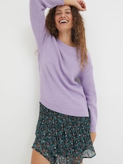 FatFace Purple Ellie Crew Jumper - Image 1 of 4
